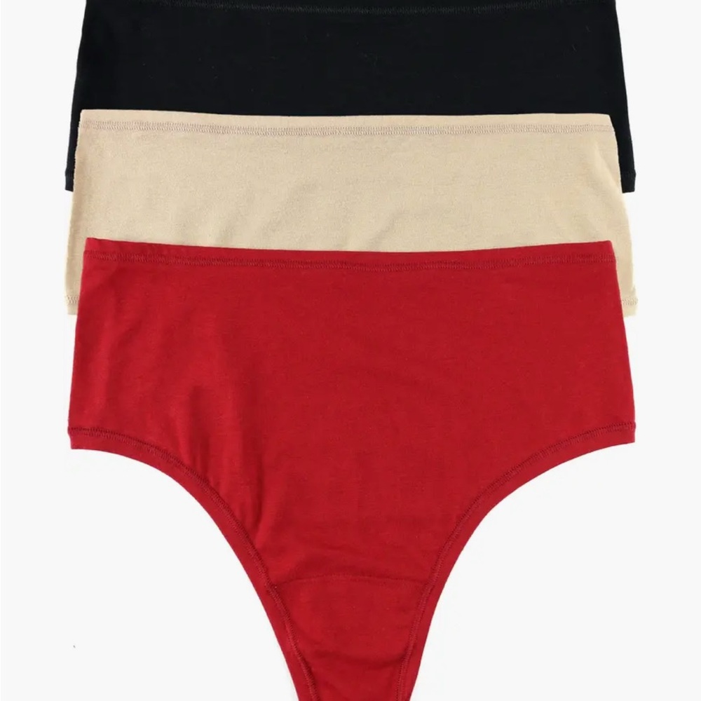 Set of 3 Hanky Panky high rise thong - chai & pink